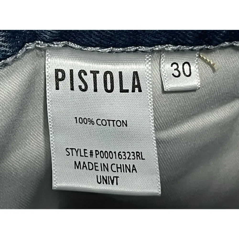 Pistola Jeans Size 30 Cassie Crop Super High Rise Button Fly Distressed NWT